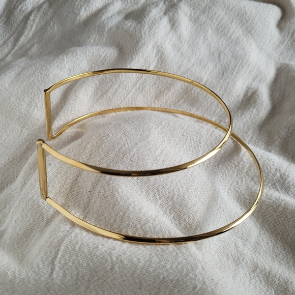 Brass choker collar necklace double bisjoux - Picture 2 of 9